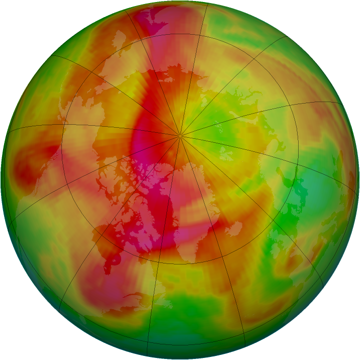 Arctic ozone map for 27 March 1982